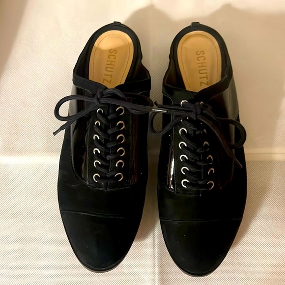 SCHUTZ Shoes - SCHUTZ. Suede Bkack Loafers. Size 8.5 NWOT